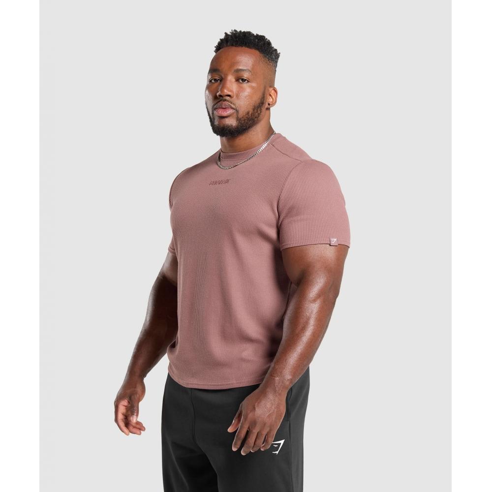 Gymshark Waffle T shirT Brick Brown A1b9m Ncgr