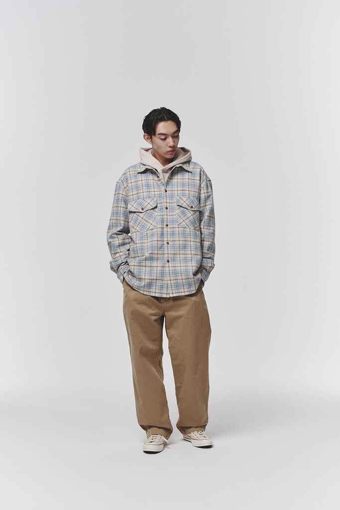 HISHANDER [O.F.C] Officer Wide Chino Pants [Beige]