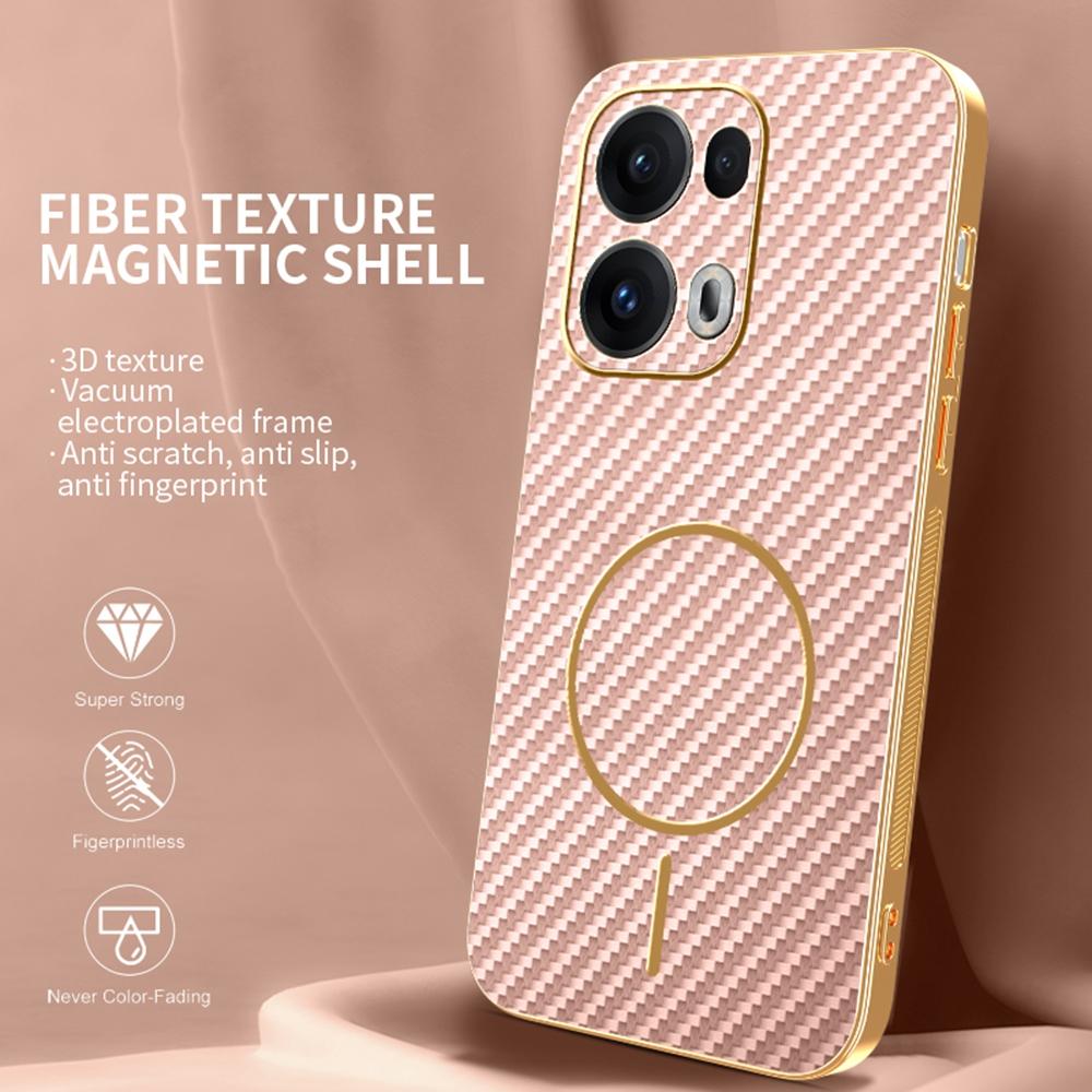 For Oppo Reno13 Pro 5G Phone Case Carbon Fiber Textured Electroplated TPU Back Cover