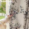 1PC NAPEARL French Retro Blackout Curtains with Butterfly Floral Print Thick Curtains for Bedroom Living Room Window for Home Decor