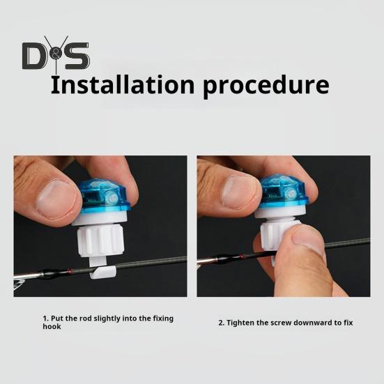 Lot de 2 lampes d'alarme de pêche, haute sensibilité, capteur de touche de canne à pêche de nuit, indicateur de touche électronique, lampe LED, accessoires de pêche