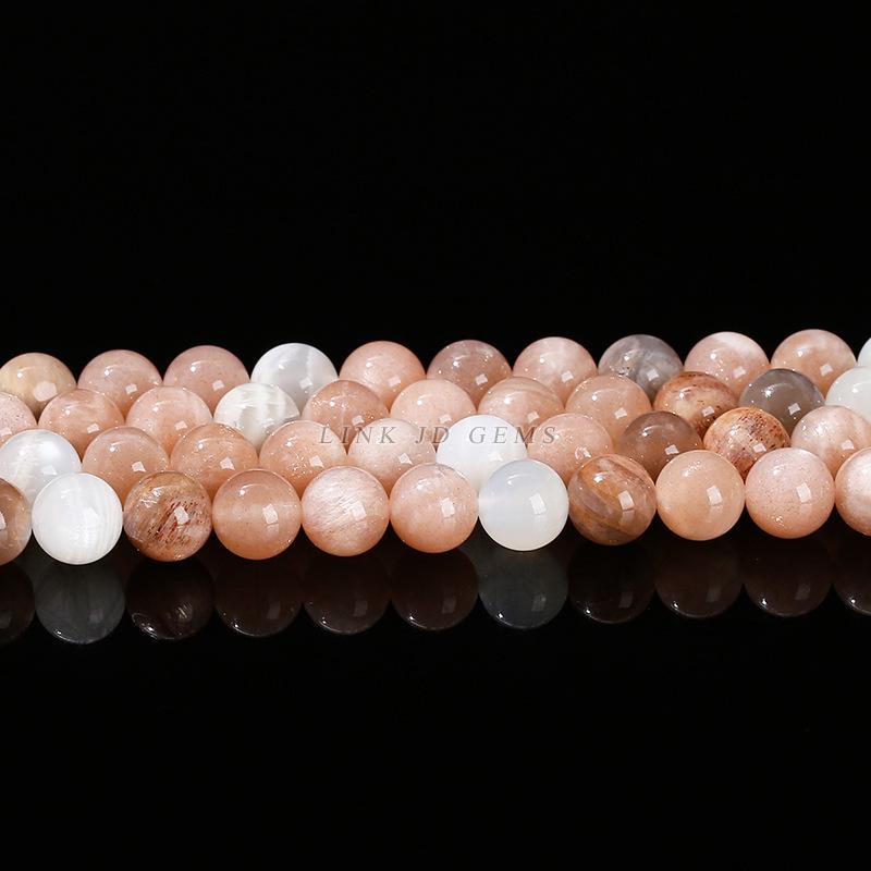 Jinde Jewelry Natural Mixed Moonstone & Sunstone Beads Bracelet - Round DIY Jewelry Accessories