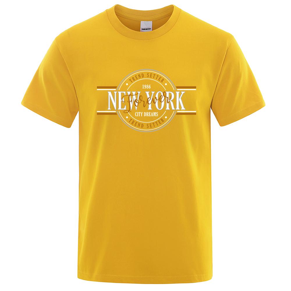 Trend Setter 1986 New York City Dreams Men T-Shirts Fashion Oversize Clothing Breathable Tops Harajuku Tee Clothes Streetwear