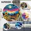 Dermijer Blacklight Moon Sunflower Tapestry Starry Night Mountian UV Reactive Wall Hanging Tapestries Galaxy Space Nature Landscape Tapestry for Home