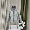 CP Hooded Cotton Puffer Jacket Men Women Warm Outdoor Plaid Winter Coat Casual Fashion