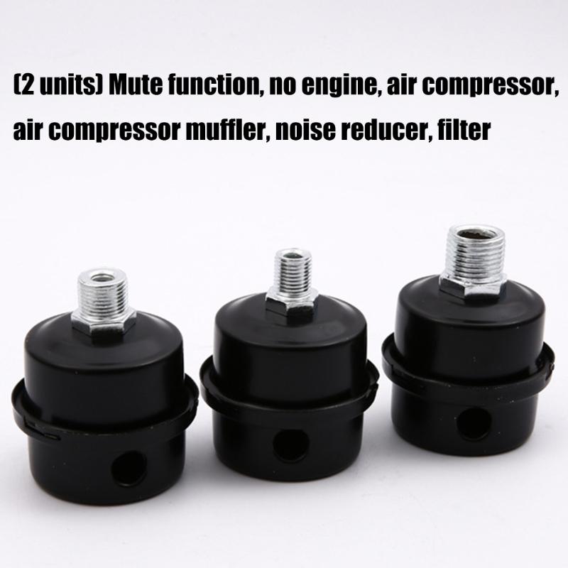 2Pcs Air Compressor Muffler Filter Silencers Metal Air Compressor Intake Filter and Noise Muffler Replacement Parts