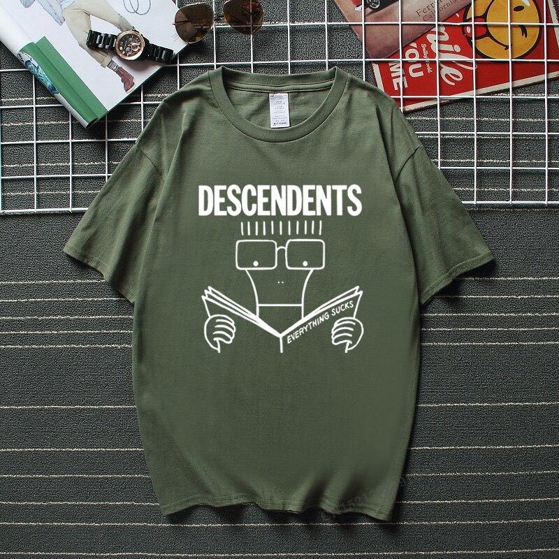 Descendents Wszystko ssie Śmieszny Top T-shirt Top Moda Streetwear Camisetas Wysokiej Jakości Bawełna Camisas Hombre T-shirty Męskie