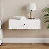 Wall Mounted Side Table High Gloss White 59 x 34.5 x 17 cm
