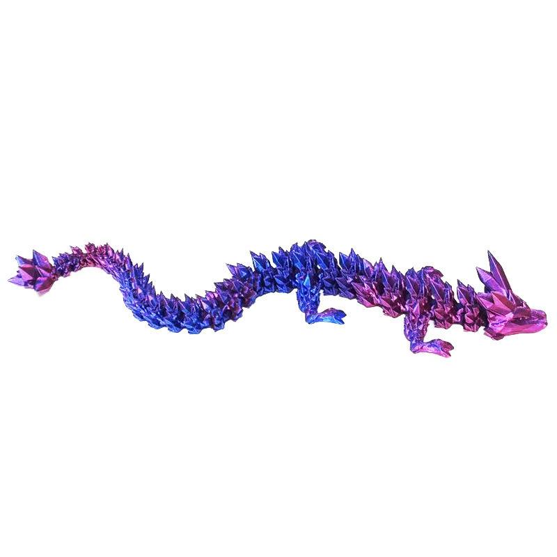 1PC explosion luminous dragon 3d printing dragon gradual change crystal dragon full joint movable simulation toy desktop ornament