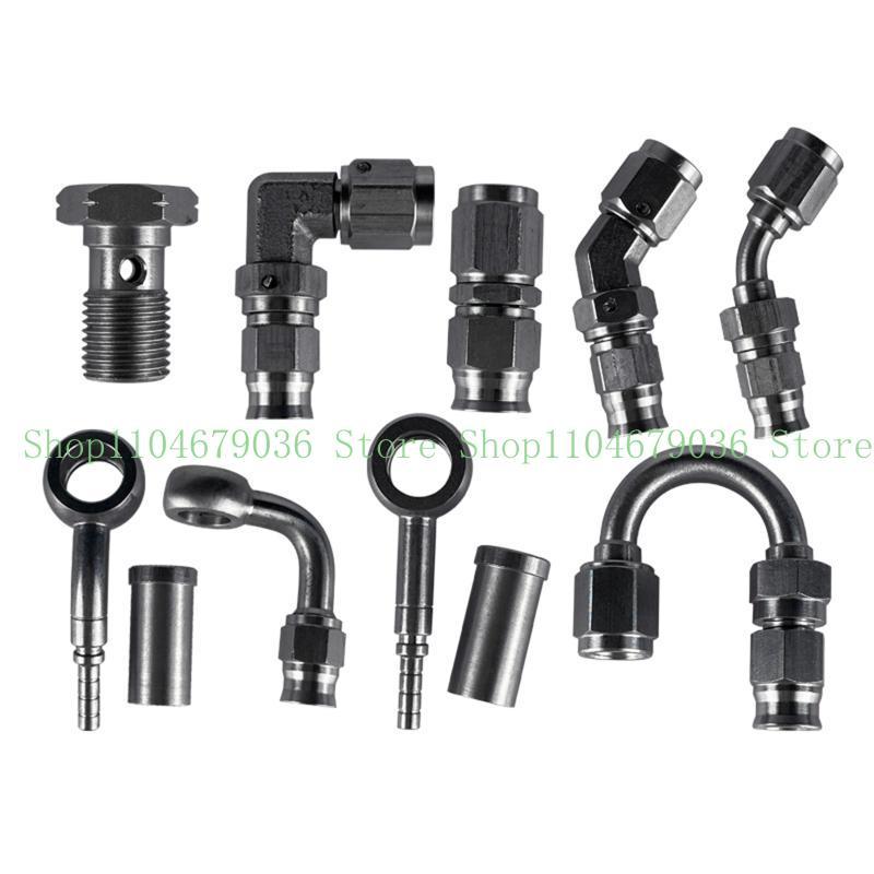 652F Auto Motorcycle Hydraulic Brake Hose Stainless Steel Banjo Fitting Oil Line Fitting Adaptor Universal