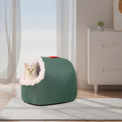 Yousheng Warm Cat Cave Bed Cozy Pet Calming Nest Plush Hooded Cat Bed Fluffy Winter Cat Cave with Removable Inner Cushion for Indoor Small Cats Under