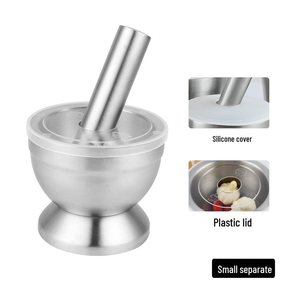 304 Stainless Steel Garlic Press & Grinder Mortar for Minced Garlic Paste