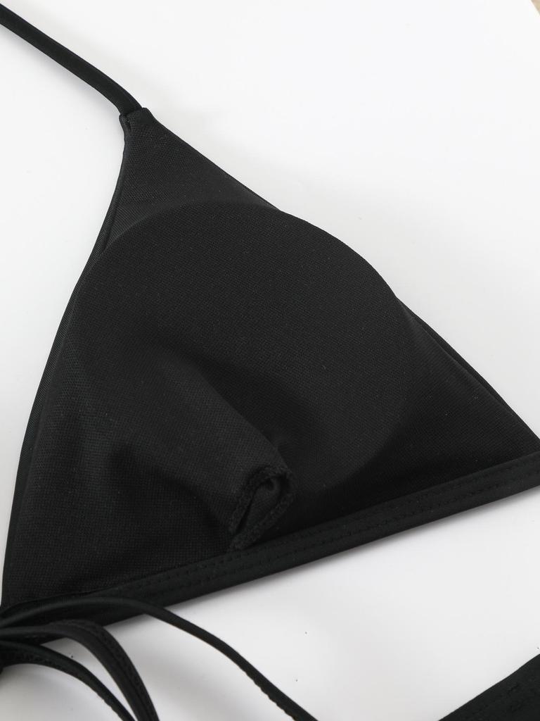 2025 European & American Bikini Three-Piece Set: Solid Color, Sexy Cover-Up, Slimming Swimwear for Women