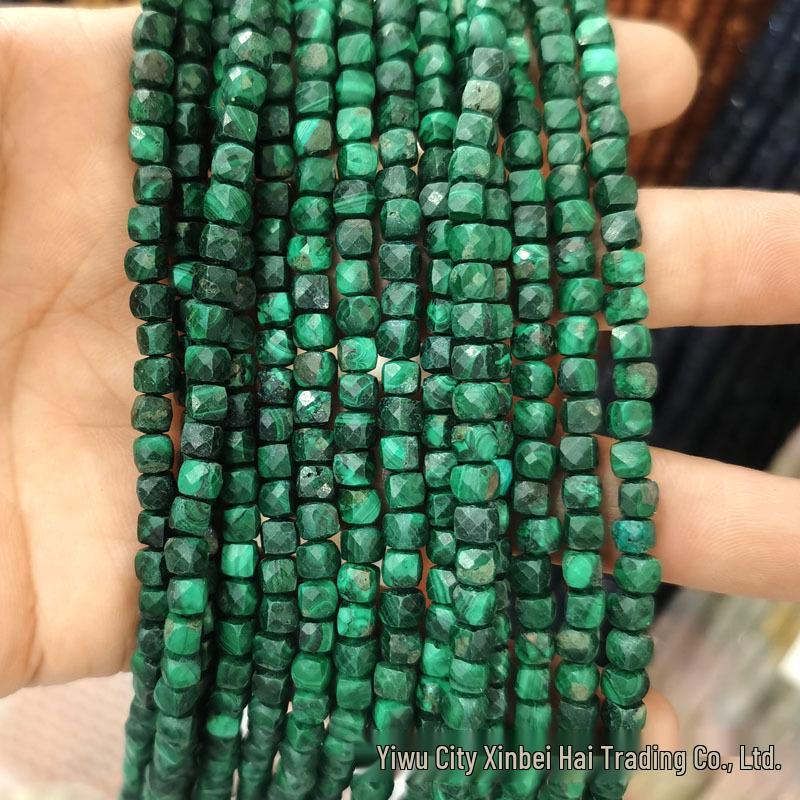 4x4mm Natural Stone Faceted Square Beads: Amethyst, Tourmaline, Garnet Jewelry Accessories
