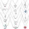 925 Silver Pendant Necklace Heart Star Charm Basic Chain Original Jewelry For Woman