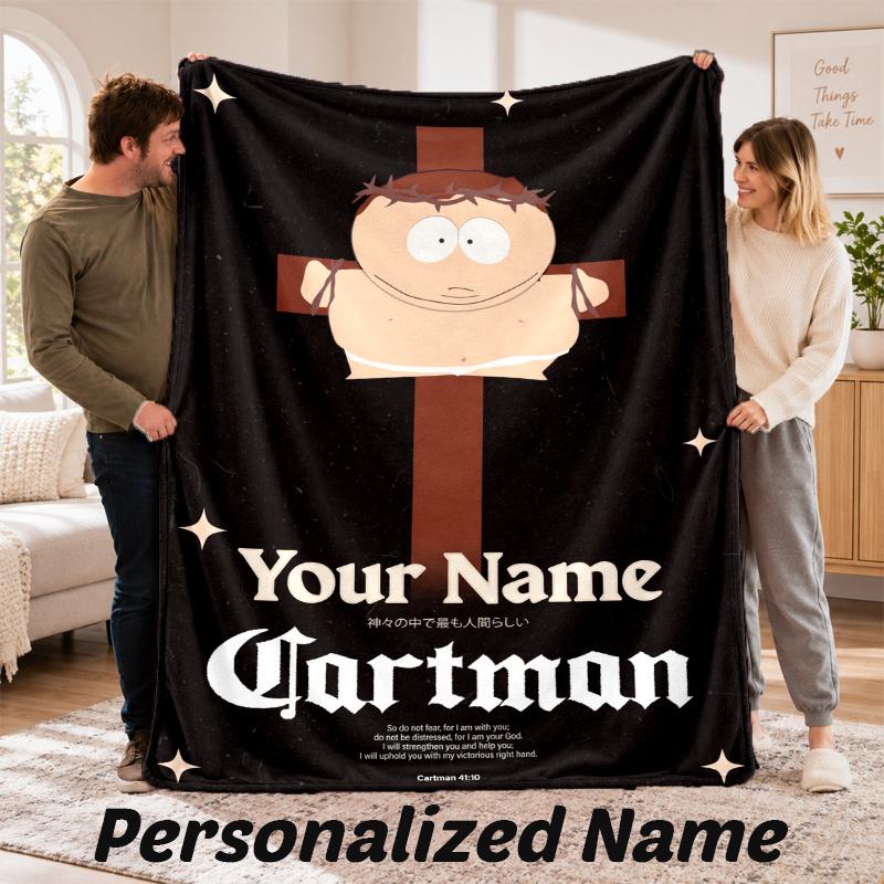 Custom Name South Park Flannel Throw Blanket Personalized Text Soft Blanket Bed Sofa Gift