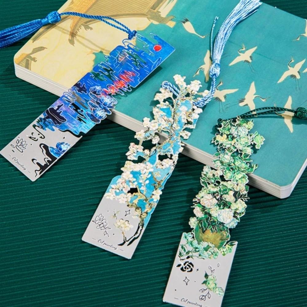 Painting Metal Bookmark Sunflower Oil Painting Bookmarks Elegant Book Marking  Student Gift