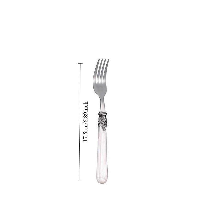 

Набор столовых приборов из нержавеющей стали (нож, вилка, ложка), высококачественный европейский и американский ретро-набор, ручка из акрила, подарок для западной кухни