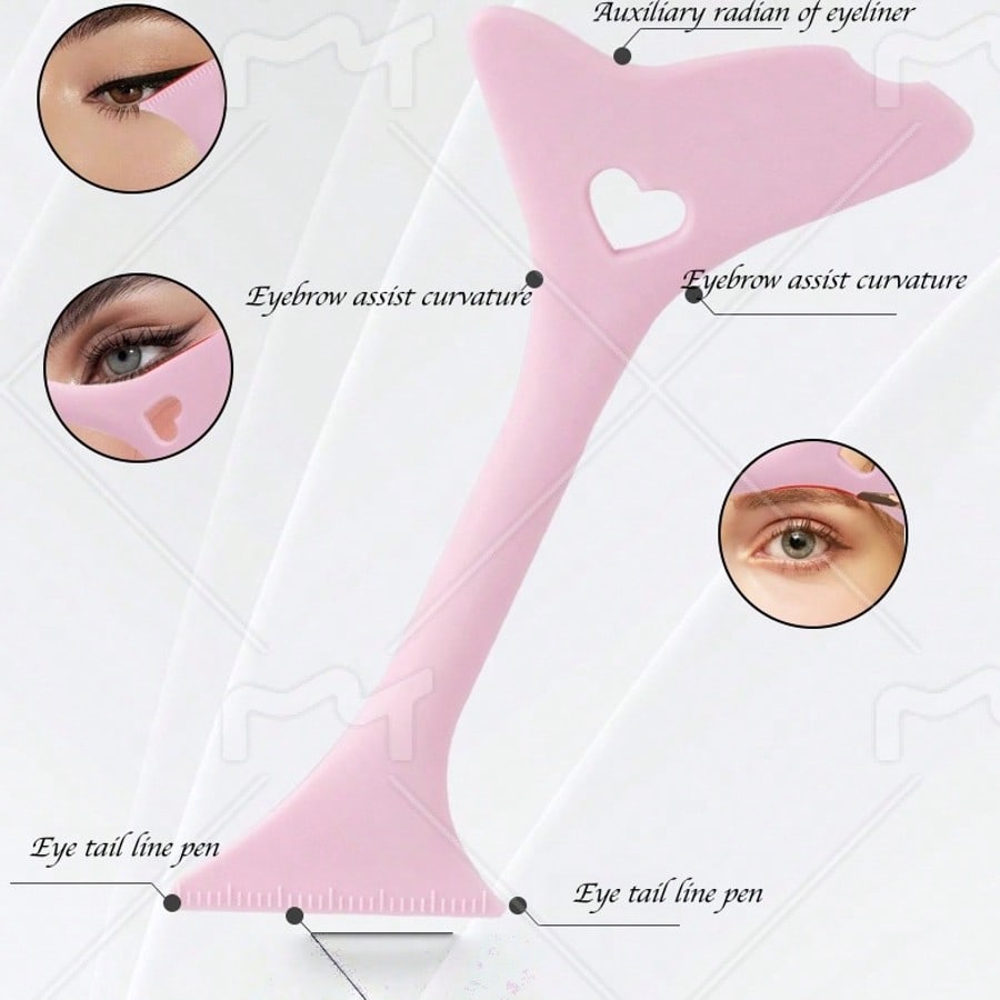 3pcs Eyeliner Eyebrow Trimming Mold, Eyeliner Pen Auxiliary Tool, Reusable Multi-Functional Eye Makeup Set, Suitable For Women's Eyeliner Pen, Eyebrow