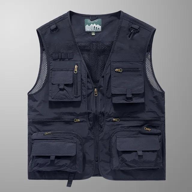 14 Pockets Summer New Men US Tactical Hiking Fishing Vest Mens Photographer Waistcoat Mesh Cargo Sleeveless Jacket Tool Vest