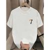 European sizes Men'S T-Shirt with Bold "17.78cm Graphic Print - Casual Round Neck, Short Sleeve,Breathable for Summer Outdoor Activities