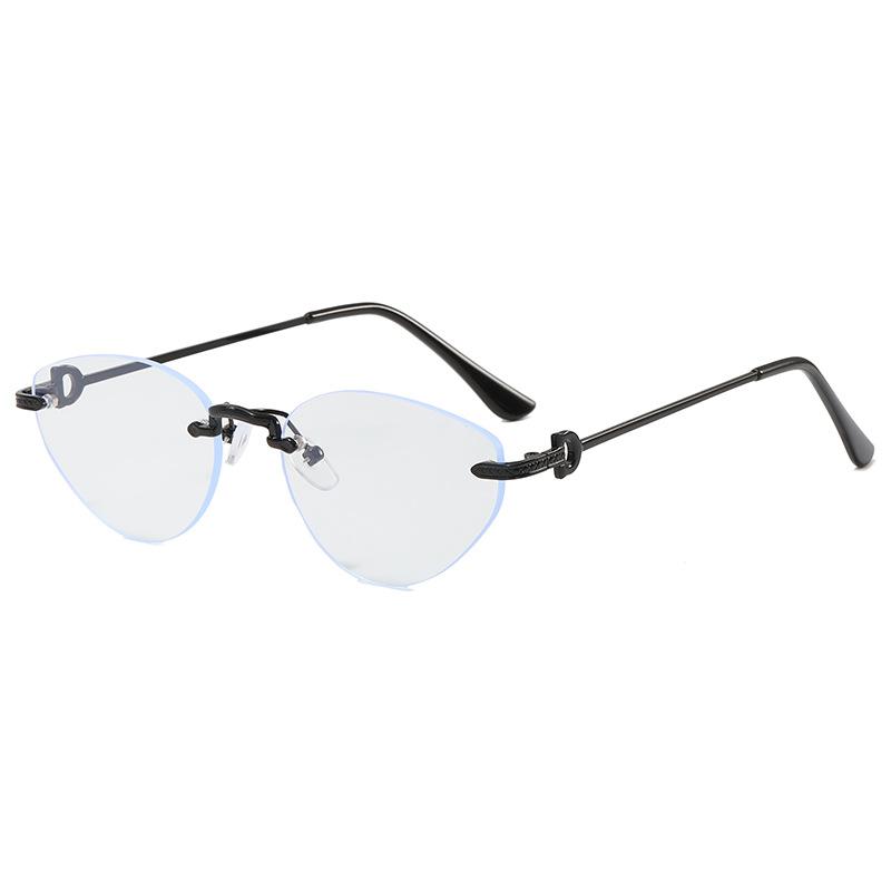 Cat Eye Shape Rimless Sunglasses For Woman European American Style Sun Glass For Men Vacation Travelling Female Sunglass