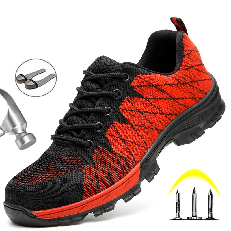 Fashion Work Safety Shoes Men Boots Fashion Work Sneakers Male Shoes Adult Work Boots Steel Toe Shoes Indestructible Men Safety Boots