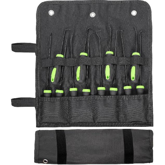 12PCS Automotive Hook And Pick Tool Set,Long & Mini Precision Puller Remover Tool Kit For Auto O-Ring,Seal & Gasket Removal,Mechanic Professional