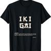Japanese Ikigai Calligraphy Text In Retro Harajuku Art Style T-Shirt