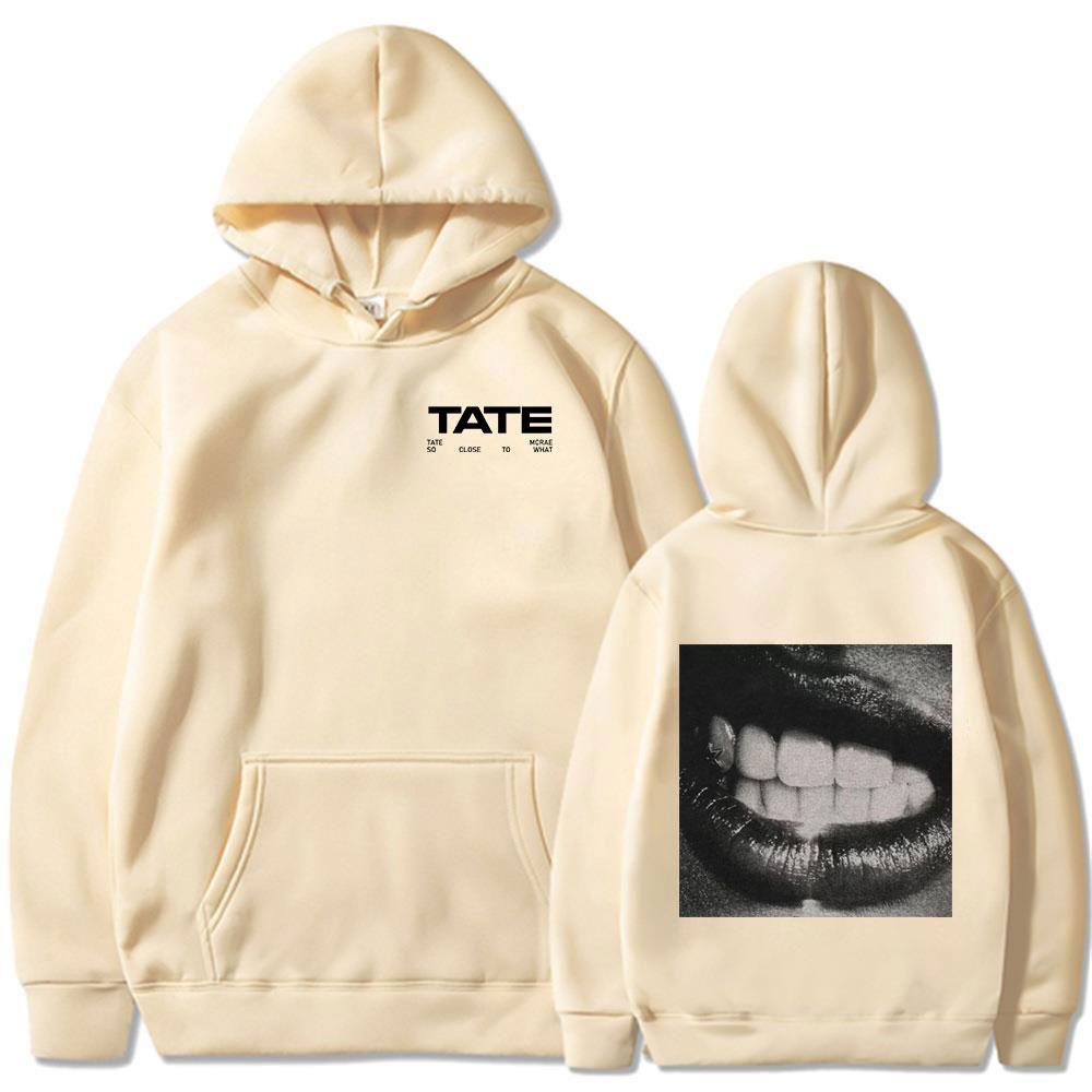 Tate McRae Tak Blisko Czegoś Bluzy 2025 Nadruk Nowego Albumu Bluzy z Kapturem Odzież Męska Damska Polarowa Codzienna Wciągana Streetwear