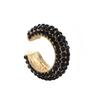 Fashion C Shape Round Cartilage Clip Earrings For Women Fake No Pierced Earrings Crystal Rhinestone Geometric Jewelry Gold
