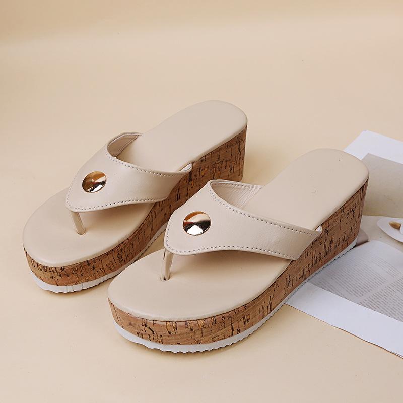 2021 Summer Plus Size Wedge Heel Flip-Flops for Women
