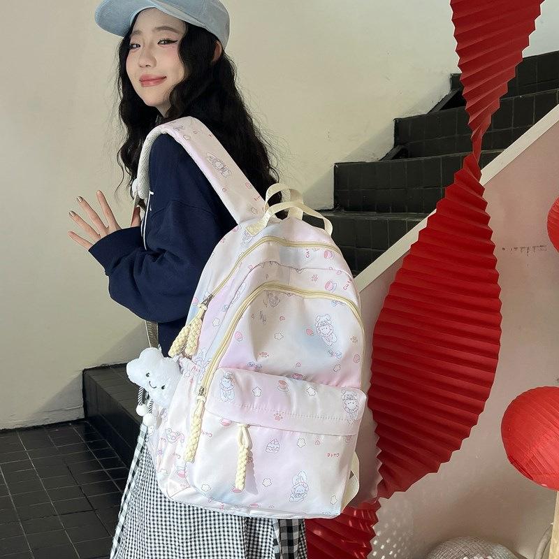 Schoolbag wholesale new large-capacity backpack cute girl commuter backpack small fresh literary college student cartoon schoolbag