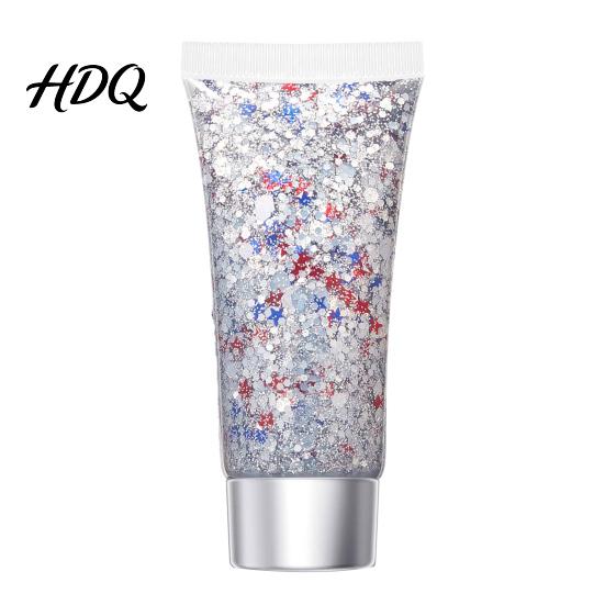 High Shine Face Gel Independence Day Body Glitter Gel Patriotic Red White Blue Hair Glitter Holiday Makeup Waterproof Sparkling Sequins for