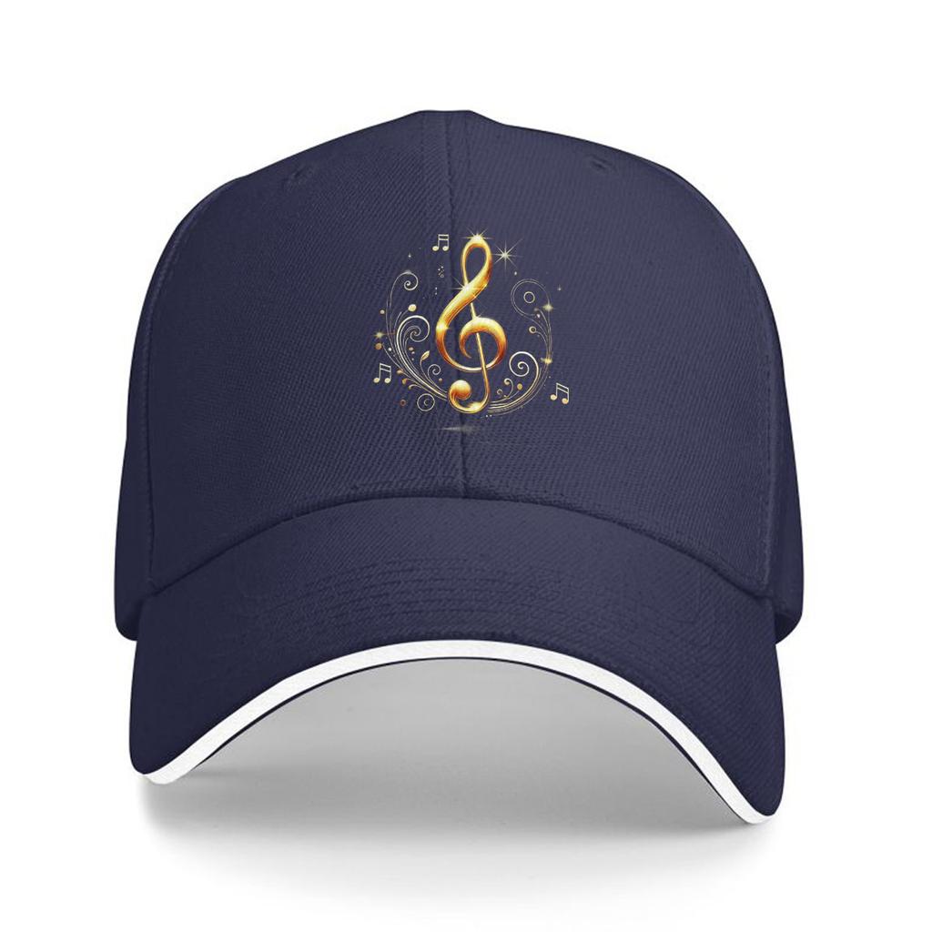 Golden Treble Clef Music Lover Baseball Cap Adjustable Sun Hat Breathable Casual Unisex Adult Cap