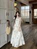 Women's Elegant Floral Puff Sleeve Square Neck Dress - New Summer 2026 French Vacation Style