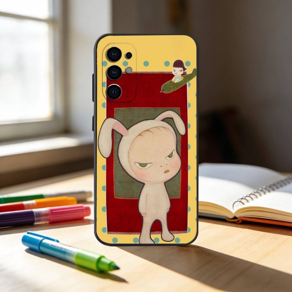 c-Cute Yoshitomo Nara Phone Case For Samsung S25,S24,S21,S22,S23,S30,Ultra,S20,Plus,Fe,Note,10,9,5G Black Cover