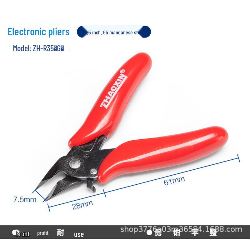 High-Quality Alloy Steel Japanese Mini Angled Cutters for Network Cable - Flat Jaw Shears with Angled Tip