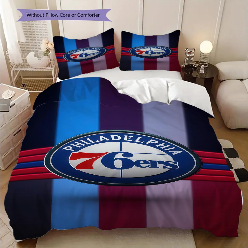Philadelphia ers Basketball Spirit Three-piece set(1 * duvet cover + 2 * pillowcase, without core)Soft and comfortable Duvet cover and pillowcase