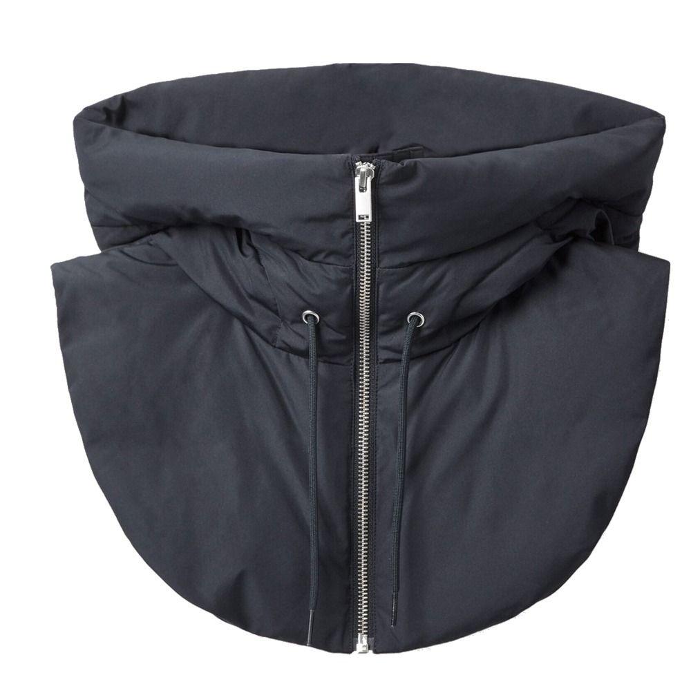 Kordelzug Schal Sturmhaube Mütze Ultraleichter Mantel Kurz Tank Top Falsche Hohe Kragen Damen