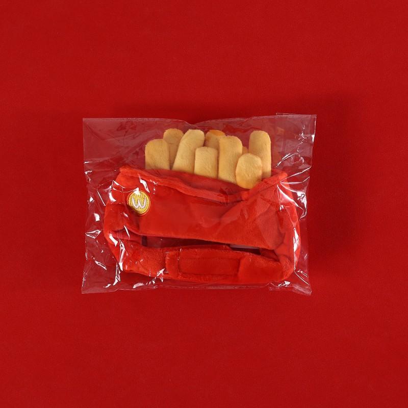 Cute Japanese Style Cartoon Food Hat Cats Dogs - Taiyaki Onigiri Burger Fries Plush Warm Headwear Pet Accessory