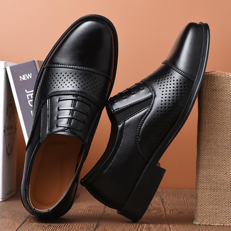 Breathable Summer Wedding Shoes Mens Dress Shoes  Cutout Business Leather Sandals Men Suit Office Shoes 2025 New