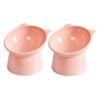 Tilted Cat Food Bowl Elevated Cat Bowl Ergonomic Cat Food Dish Anti Vomiting Plastic Feeding Bowl Non Slip for Flat- Faced Cats