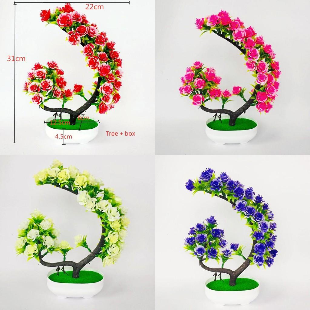 Simulation Potted Rose Plant With Flowers And Green Plants Decoration Table