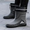 Men's Short Tube Water Boots Waterproof Shoes Anti Slip Thick Soled Rain Boots Outdoor Work Rain Boots