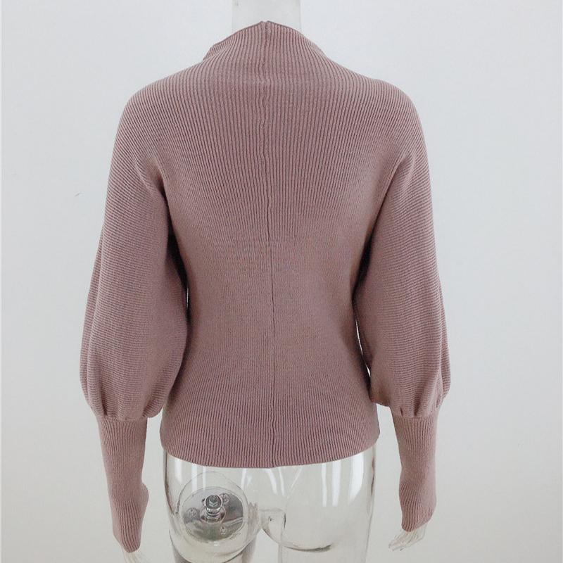 IHUASU Women's Autumn and Winter Solid Colour Knit Sweater Temperament Commuter O Collar Loose Big Size Pullover Jumper