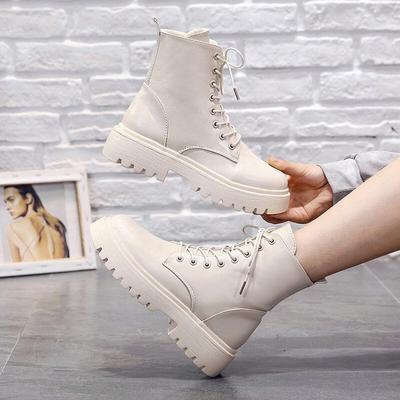 Fashion Martin Ankle Boots For Women Autumn  Winter Shoes Platform Boots Ladies Lace Up Motorcycle Booties