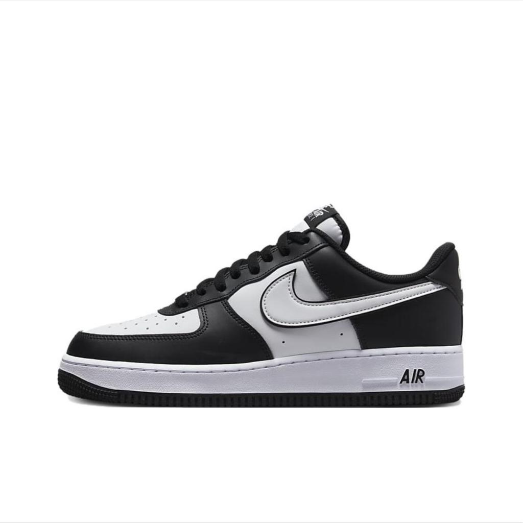 Nike Air Force 1 Slip Resistant Abrasion Resistant Balance Support Low top Skateboard Shoes Unisex White Black DV0788-001(Team384-A)