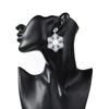 3pair Glitter Christmas Snowflake Acrylic Earrings for Women New Year Double-Deck Snowflakes Drop Earring Party Jewelry Gifts