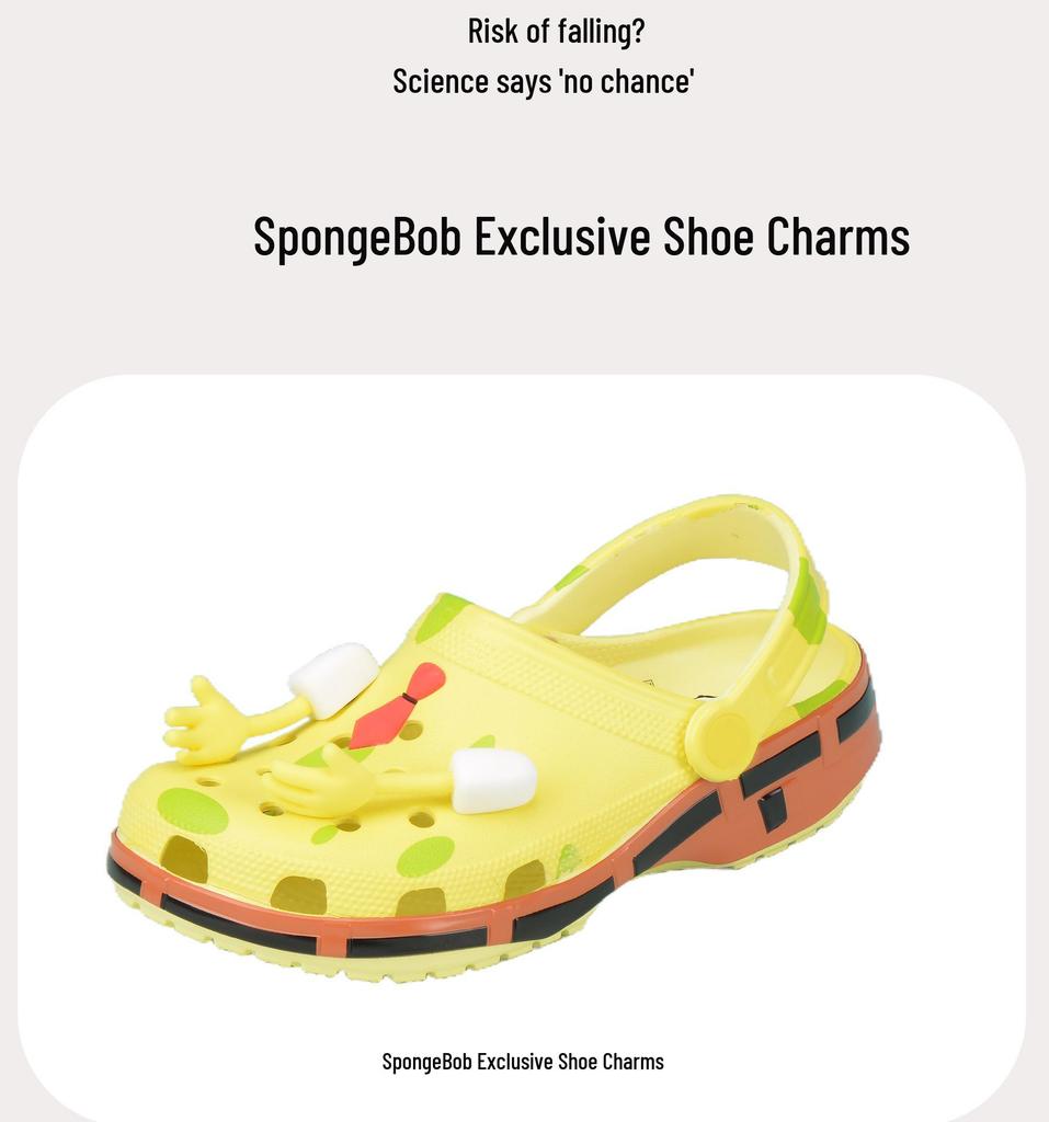 SpongeBob & Patrick Cartoon Crocs for Toddlers - Non-slip, Wear-resistant Beach Sandals